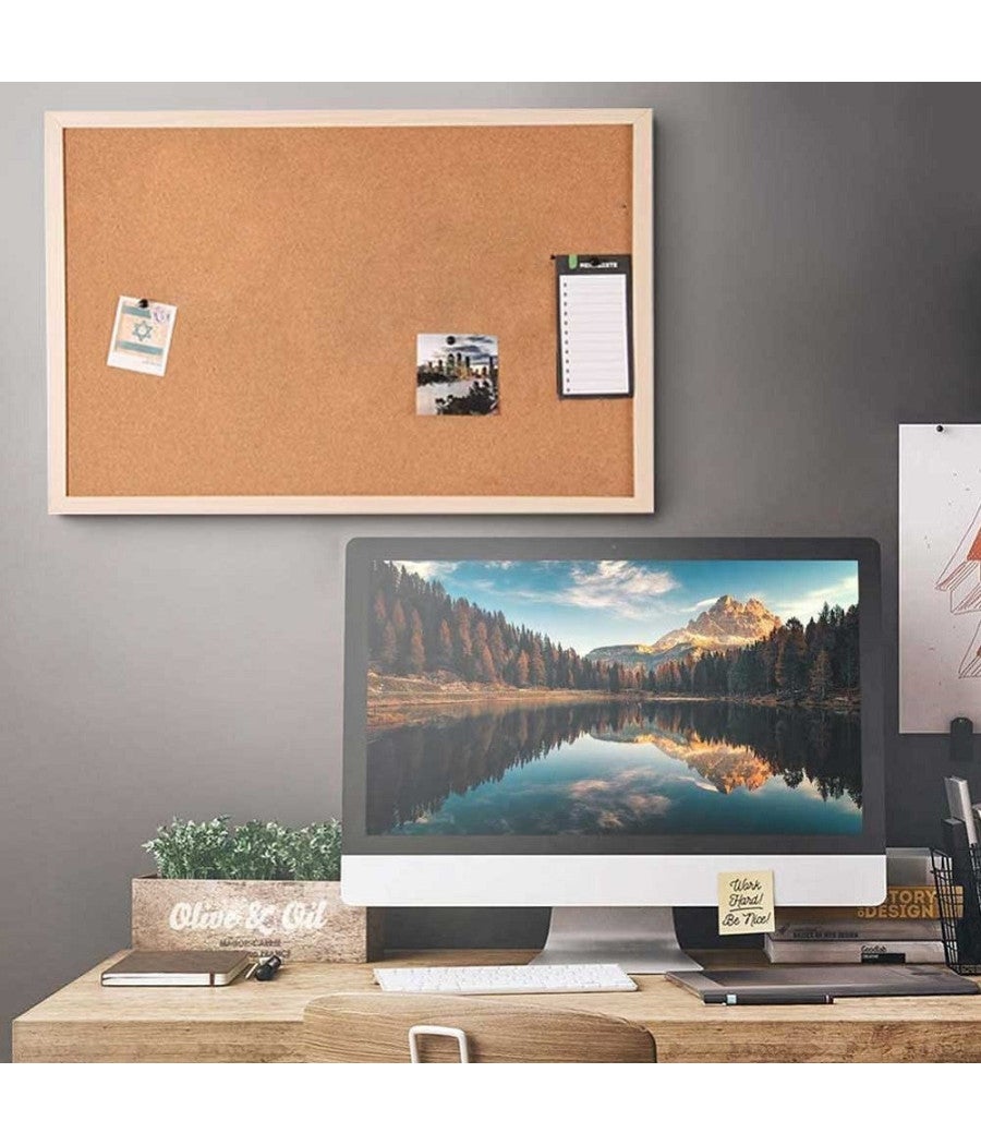 Lorell Bacheca In Sughero Con Cornice Rovere – 45,7x61 Cm – Lavagna Per Appunti E Promemoria