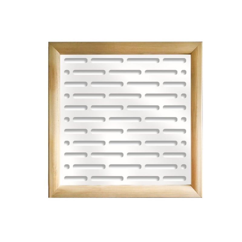 HOT DOG - Kwadratowe moduły dekoracyjne z drewna i PVC - Rozmiar 98x98 cm - Grubość 64 mm - Kolor wewnętrzny BIAŁY