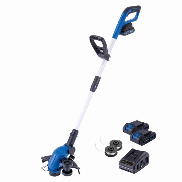 Scheppach Coupe-bordure sans fil C-LT300-X – SET S2 - série 20V IXES - largeur de coupe 30cm - télescopique 270mm - 2 batteries 2Ah + chargeur