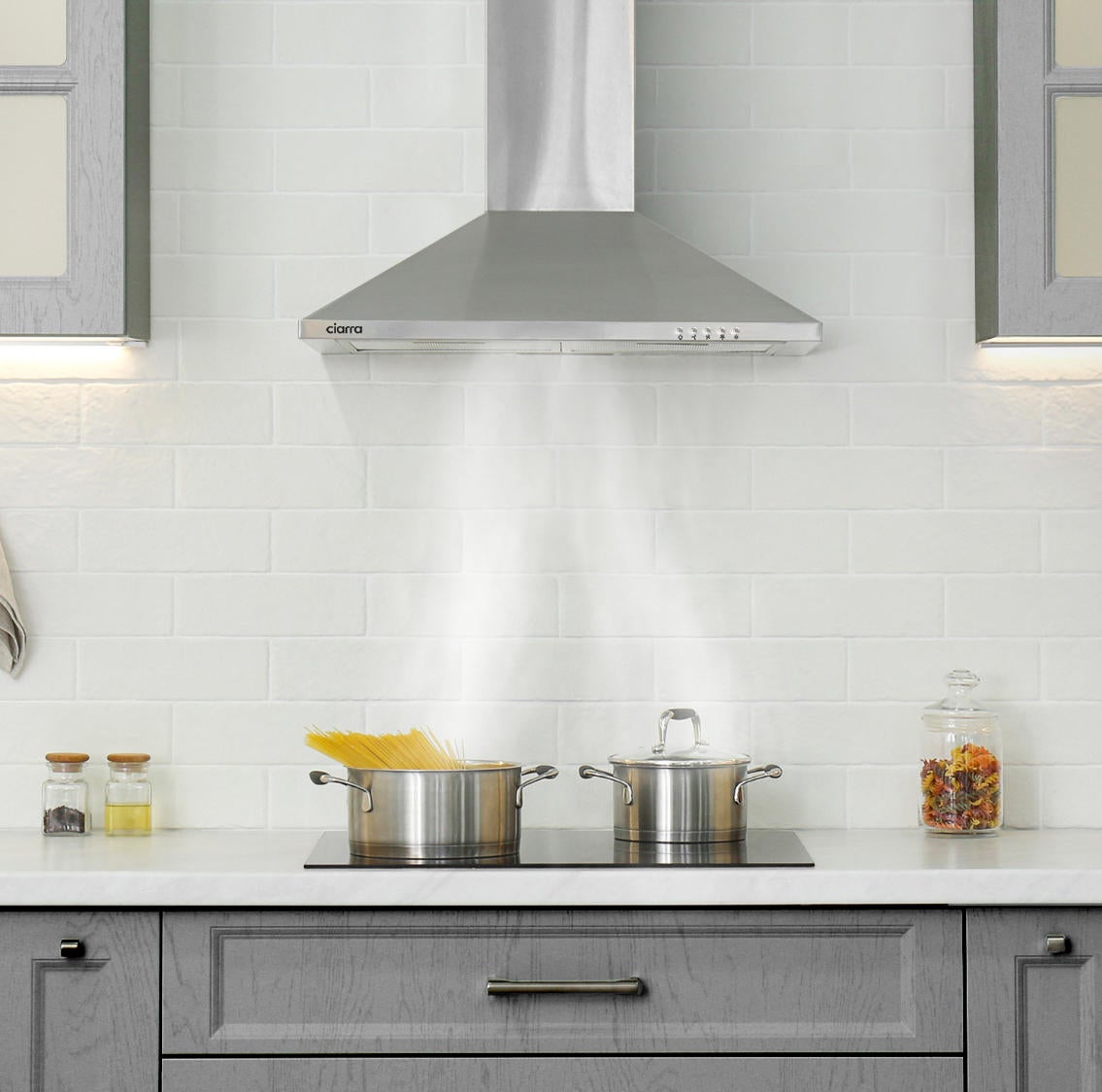 Hotte Murale 60cm 370m3/h Classe A++ Recyclage Ou Evacuation 3 Vitesses Inox 201SS60 - 3