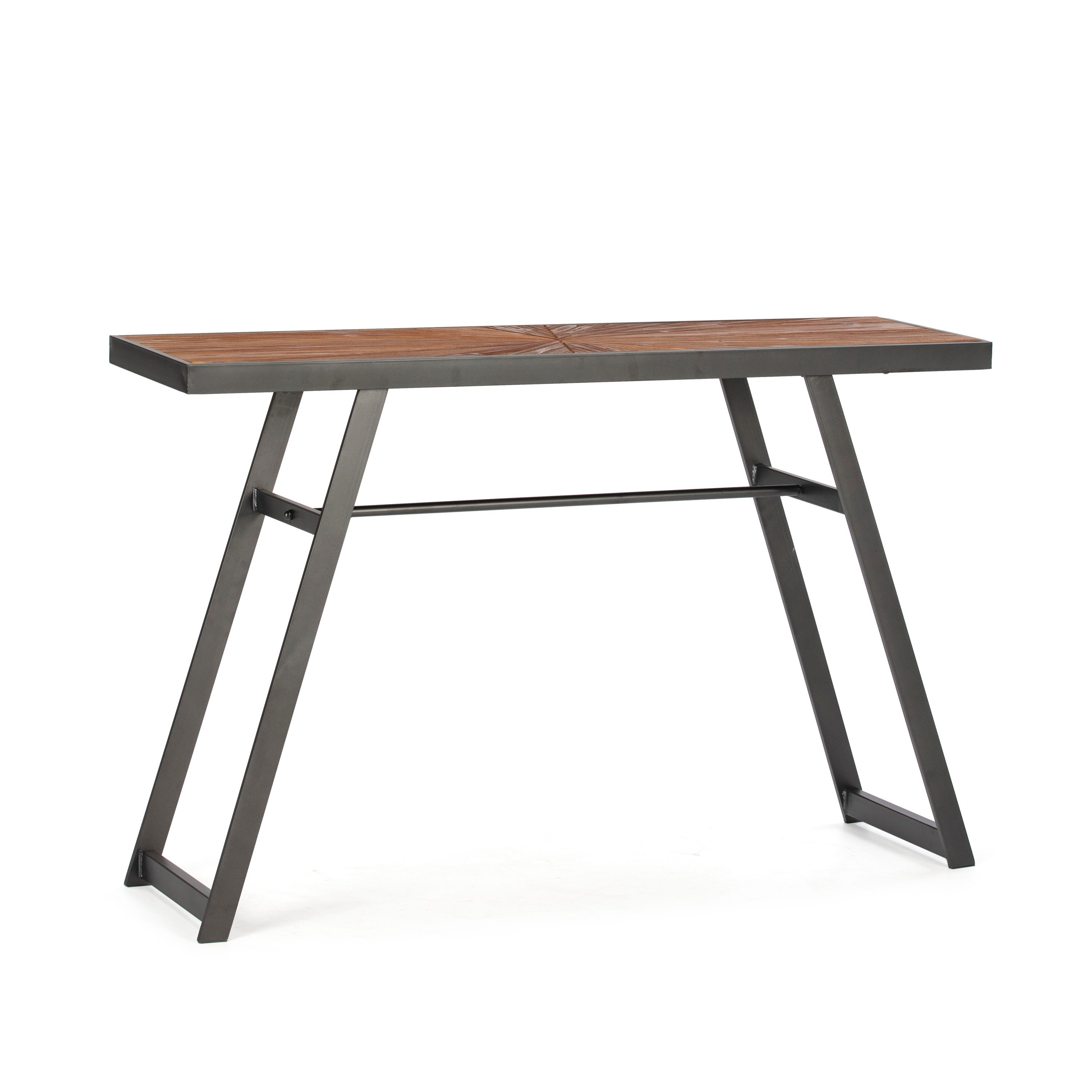 Console 120 x 35 x 77 cm, bois et métal noir | Leroy Merlin