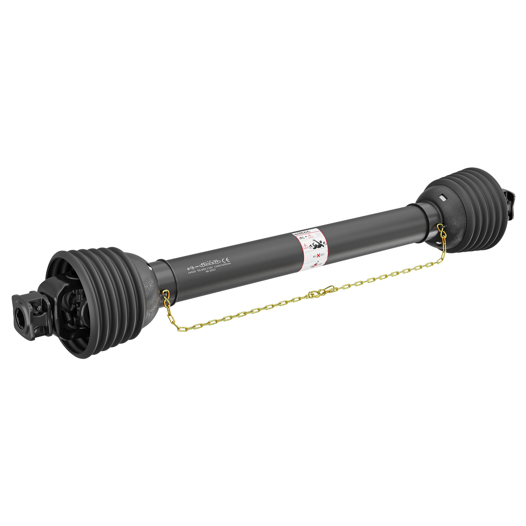 Eje Cardan Pto Eje Transmisión Toma Fuerza 750mm - 210Nm 540rpm 18kW Yugo 1  3/8