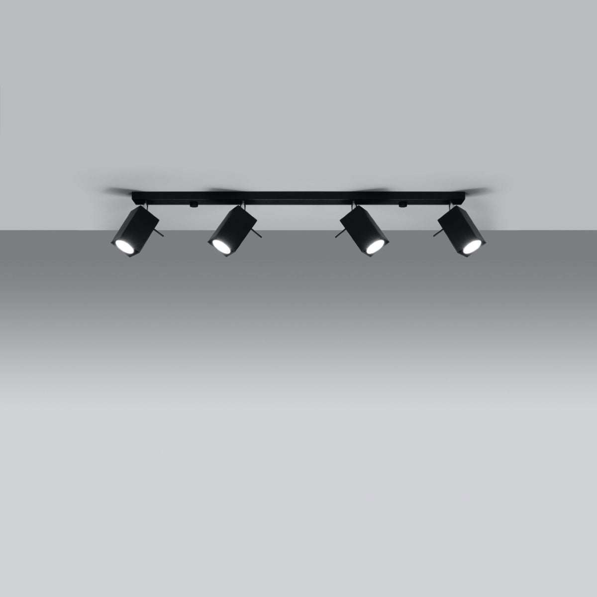 Plafon BRIOW 4L czarny LED 3000K - 80x6x16cm Sollux