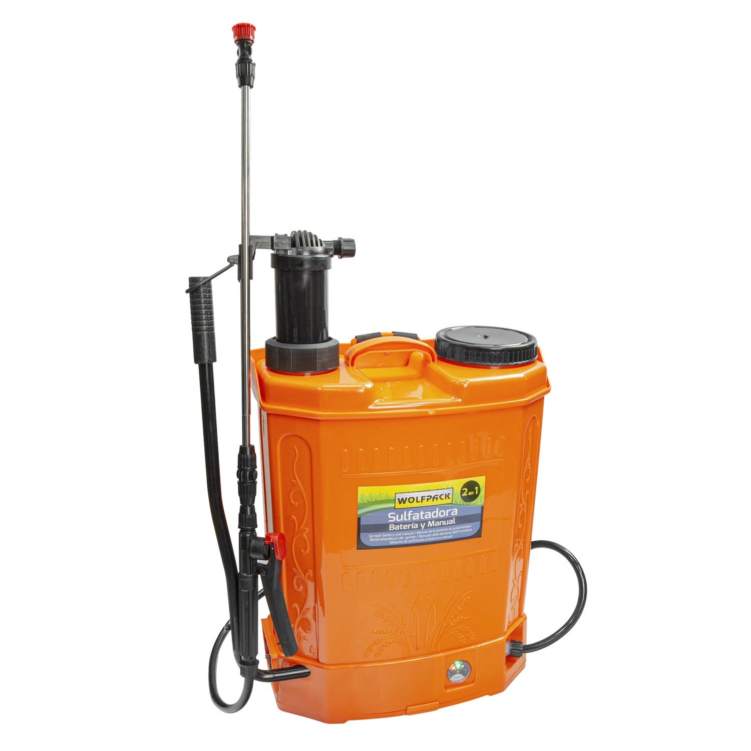 Sulfatadora electrica a bateria doble uso bateria o manual, con