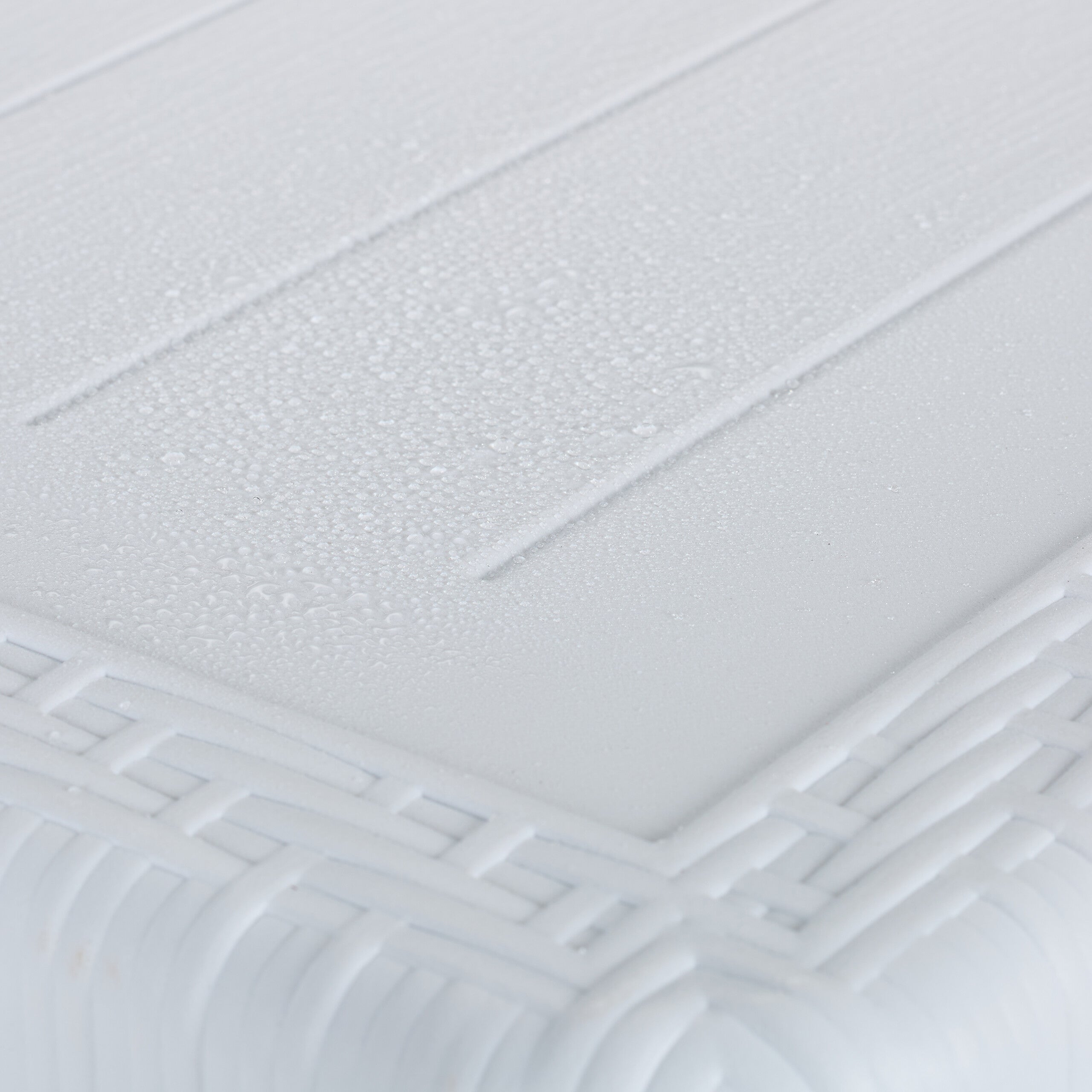 Table d'appoint d'extérieur carré en Acier Blanc 4 places - 7