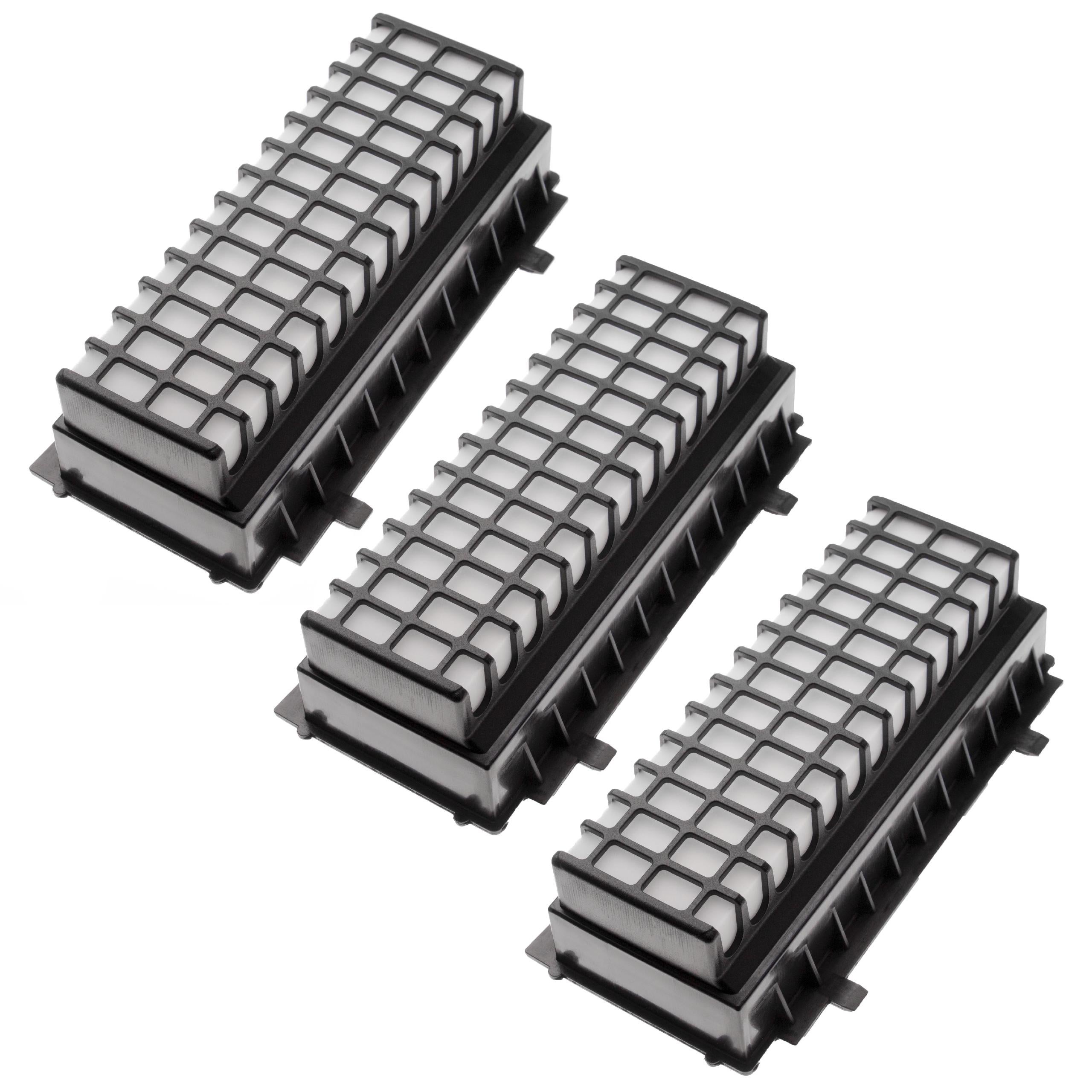 vhbw 3x filtre remplacement pour Bosch 573928, 00577281 pour aspirateur - filtre HEPA noir / blanc - 4