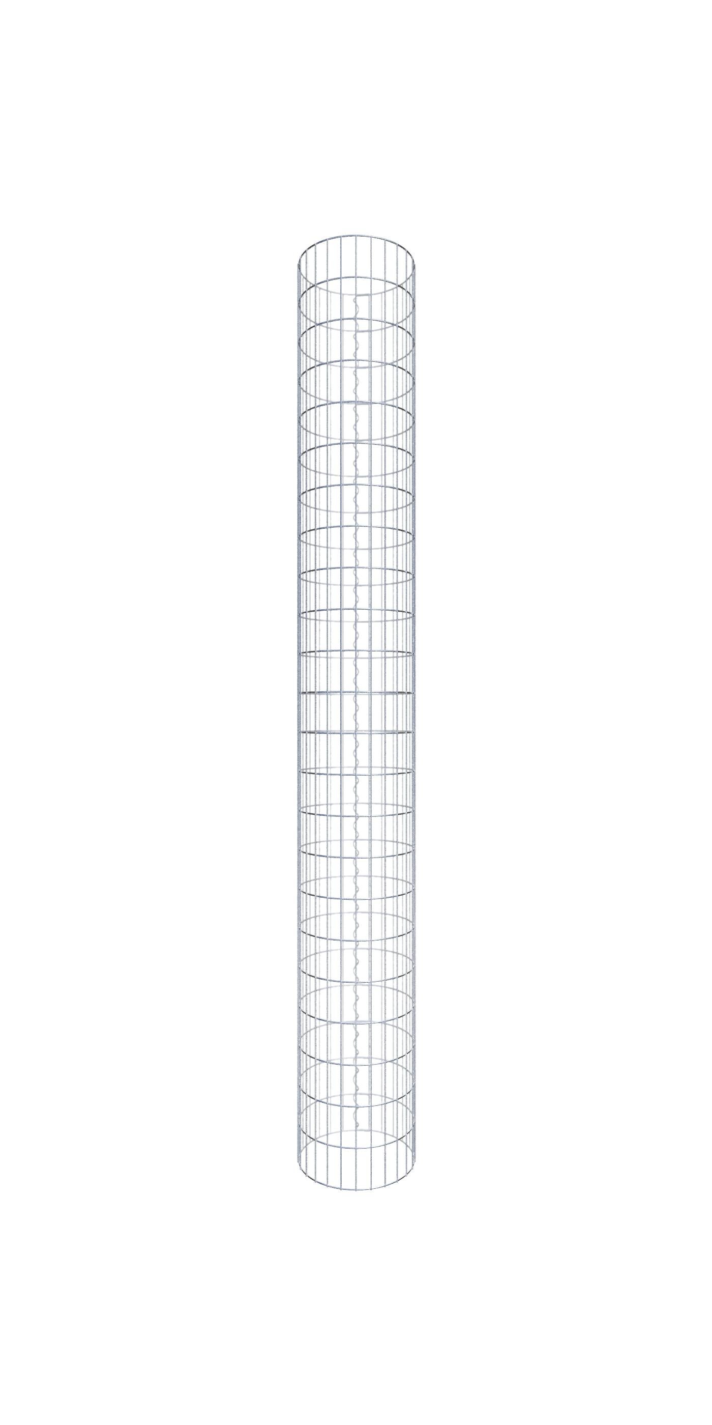 Kolumna gabionowa okrągła, średnica 42 cm, wysokość 230 cm, rozmiar oczka 5 cm x 10 cm