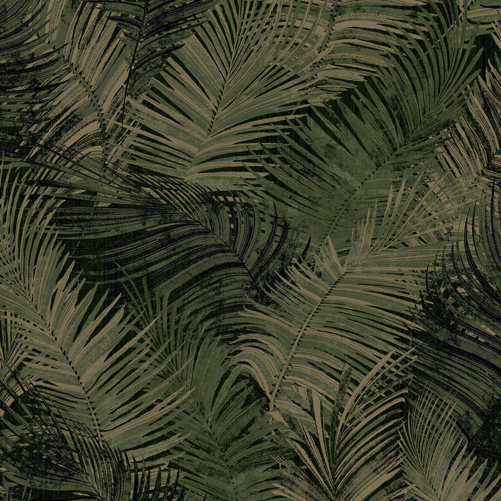 Papier peint exotique vert d'or - 53x1000cm - 2