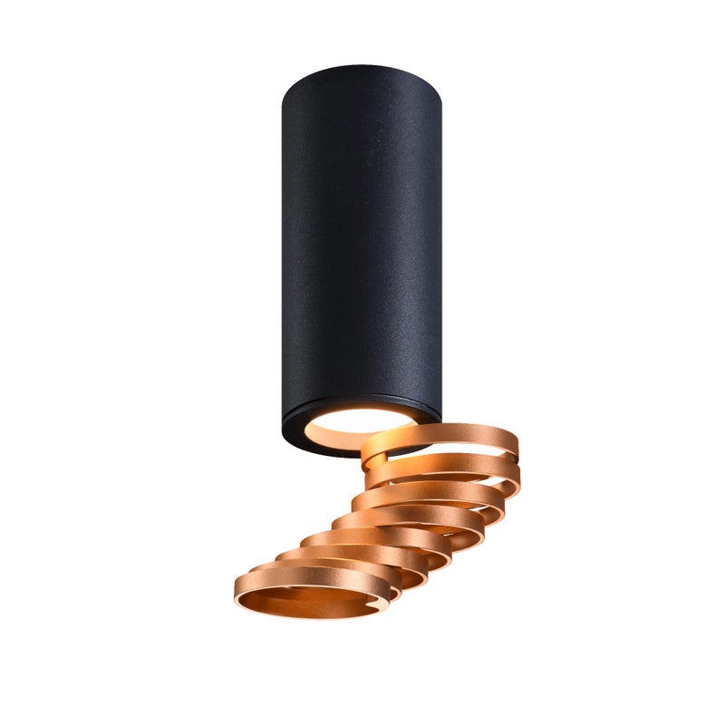 Reflektor sufitowy spot natynkowy Tuba okrągły czarny 1xGU10x15W wym: 6 x 6 cm aluminium Candellux