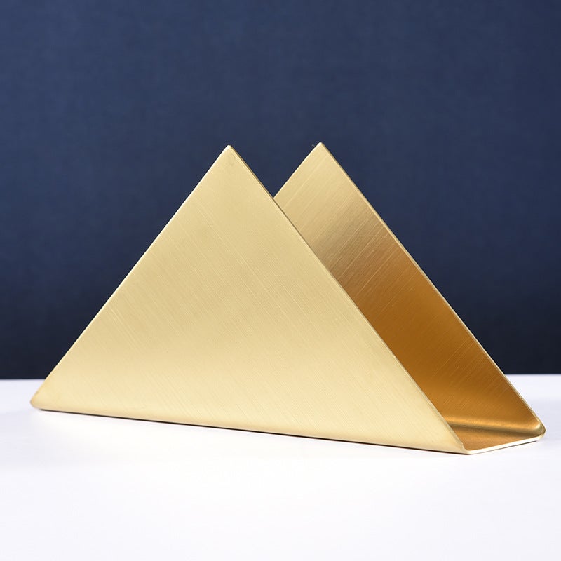Distributore Tovaglioli Da Tavolo In Metallo – Design Triangolare Oro – Portatovaglioli Per Cucina E Feste