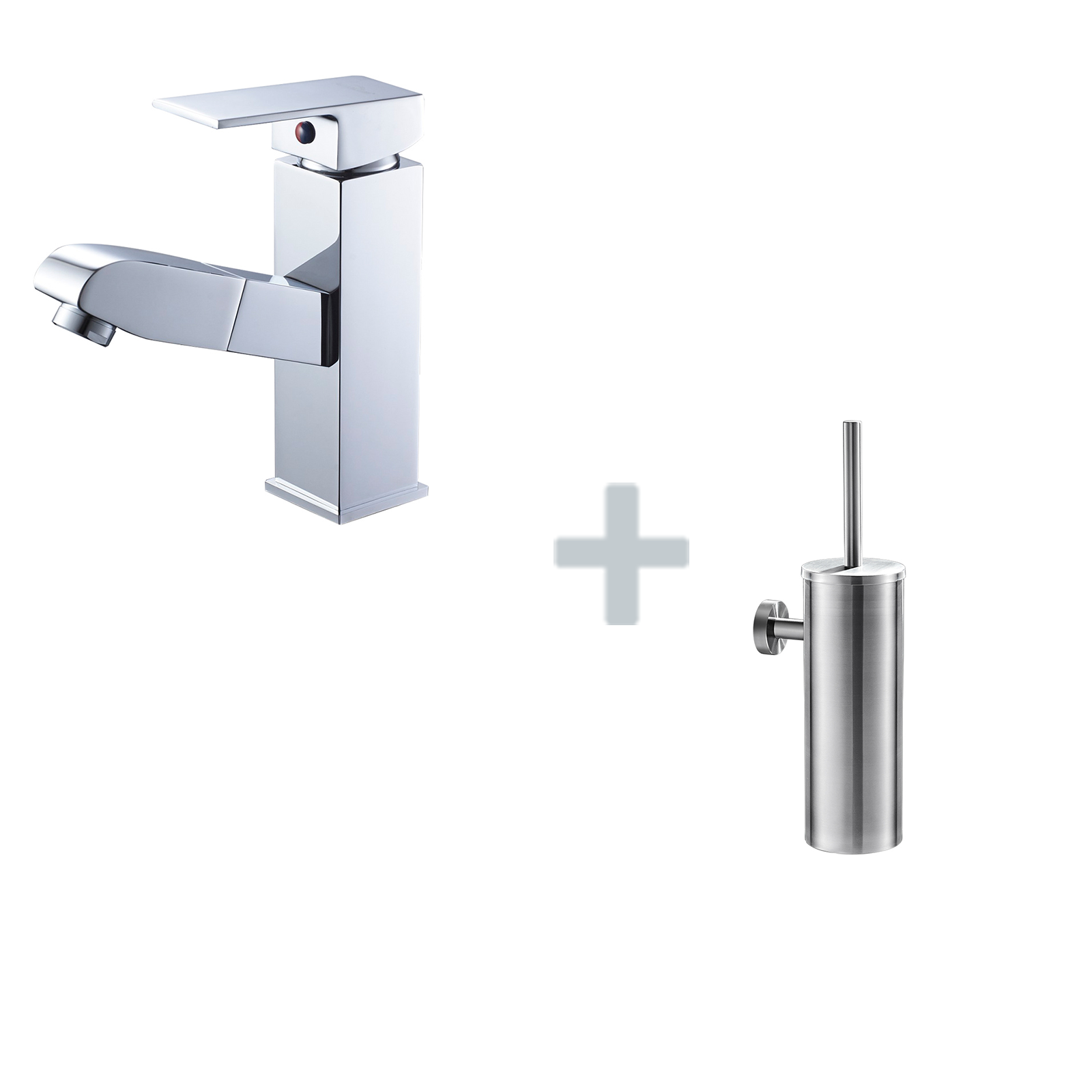Robinet Lavabo Murale Laiton Or Brossé - Mélangeur Mono-Commande - Bec 160mm - Cartouche Céramique