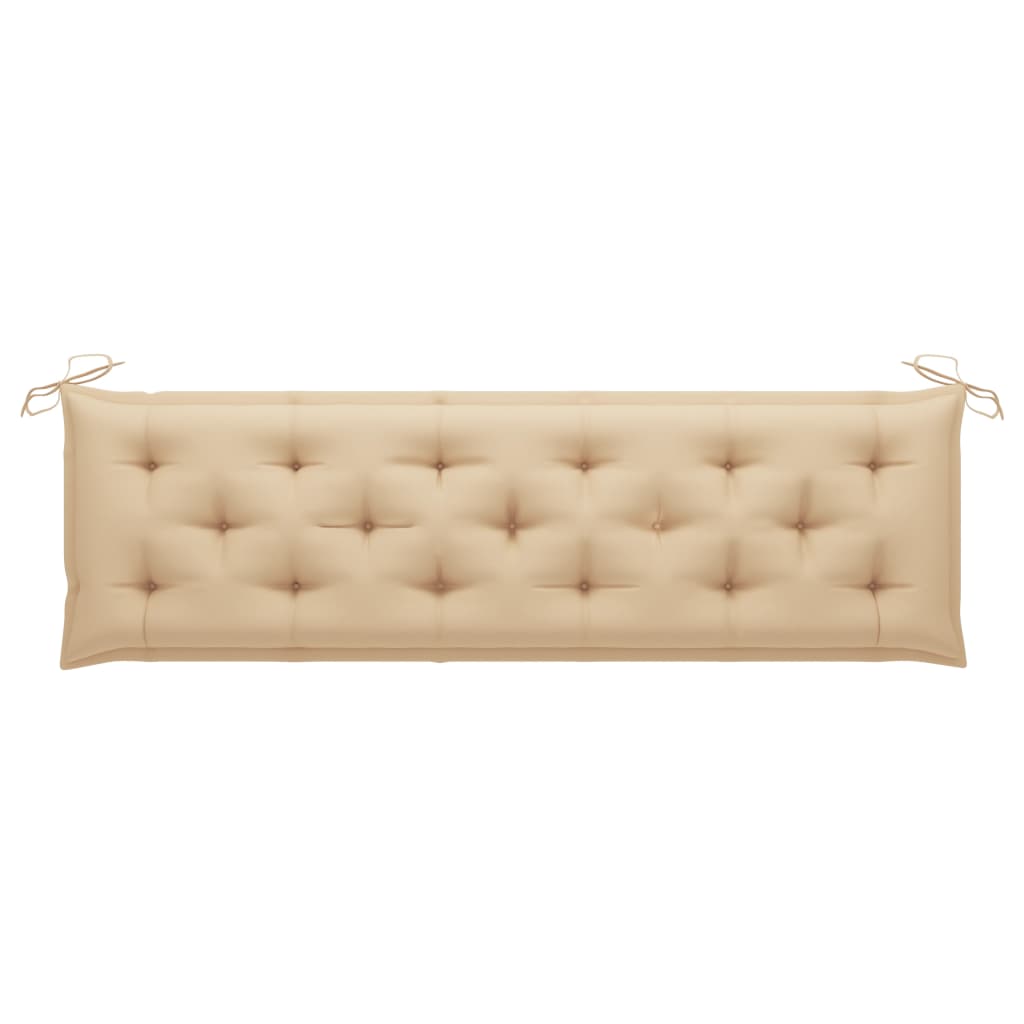 Banc de jardin avec coussin beige 175 cm Bois de teck massif vidaXL - 6