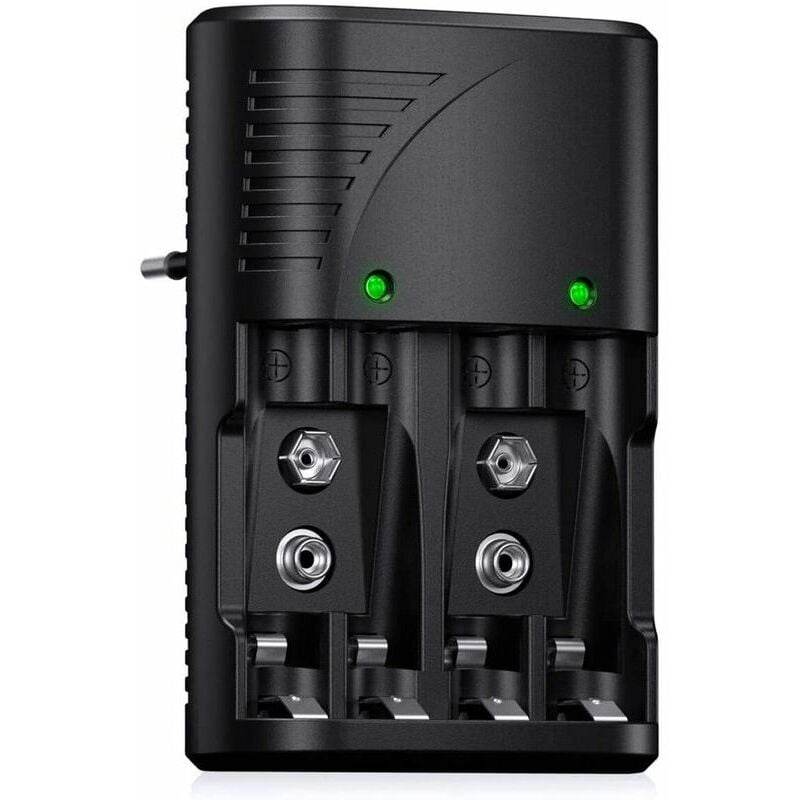 Uniwersalna ładowarka do akumulatorów, szybka ładowarka 6802, do akumulatorów AA/AAA NI-MH lub 9 V, ze wskaźnikiem LED, napięcie globalne 100-240 V