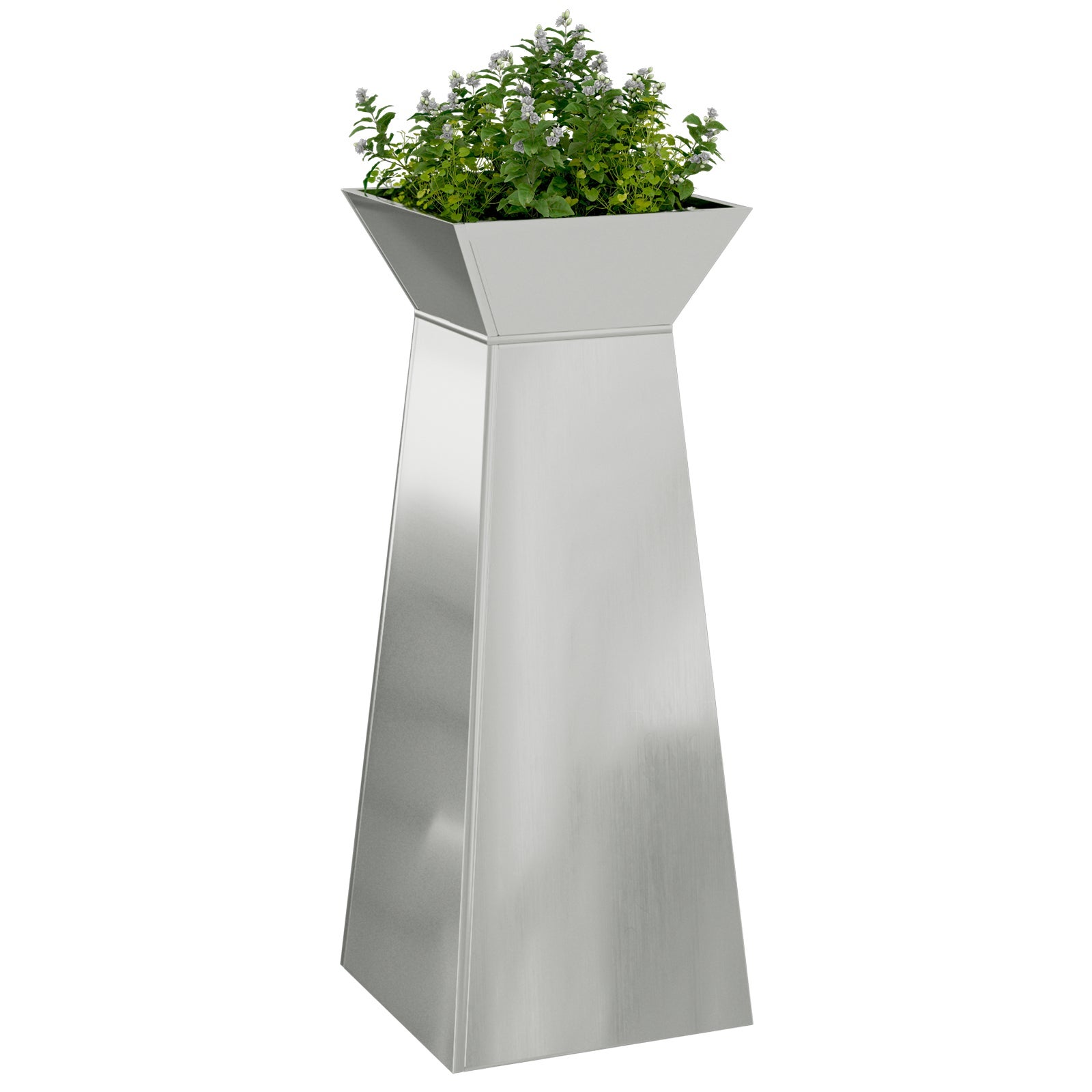 Donica słupowa 2 pcs Srebrny 40 x 40 x 100 cm vidaXL