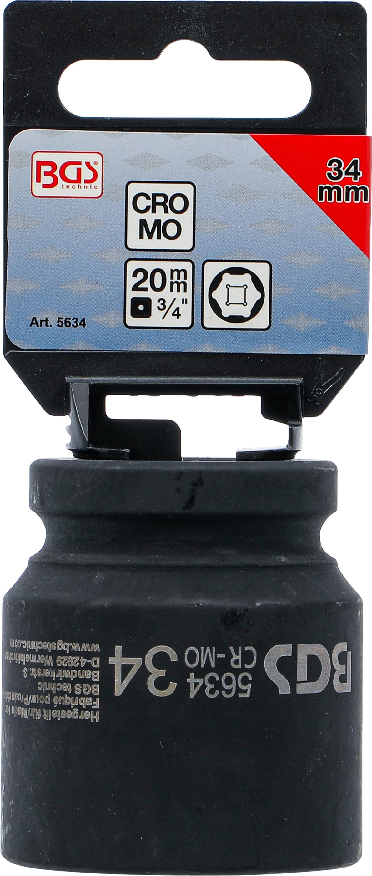 Douille à choc, six pans | 20 mm (3/4