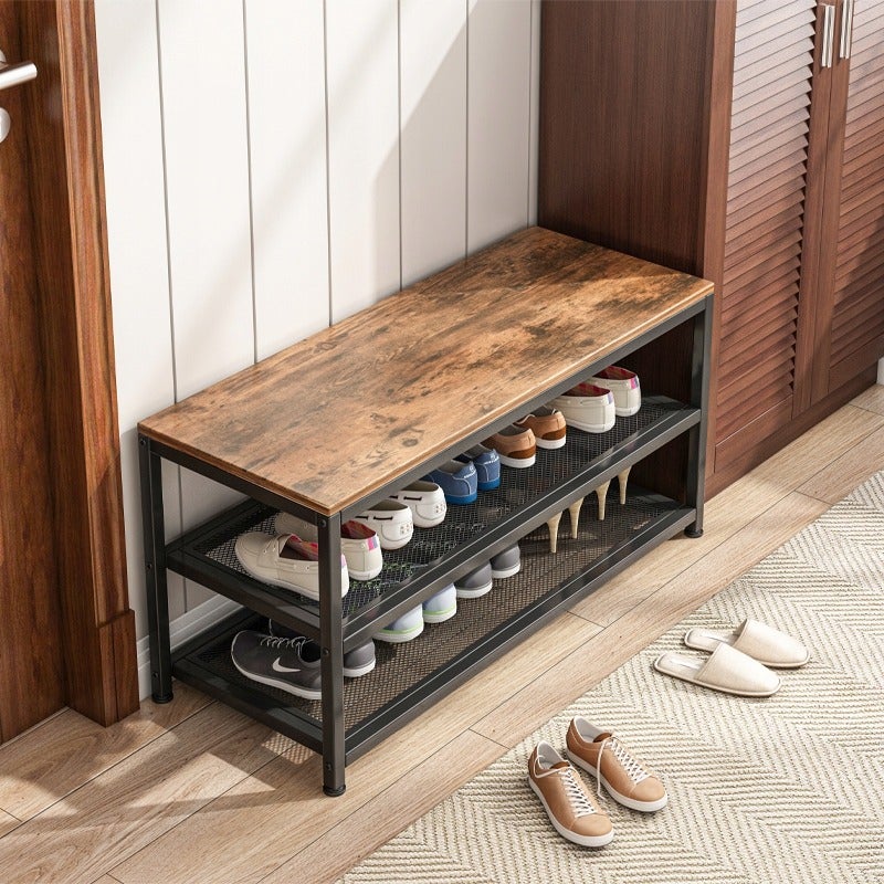 Regał szafka na buty siedziskiem duża półka industrialna loft retro 73 cm - 8