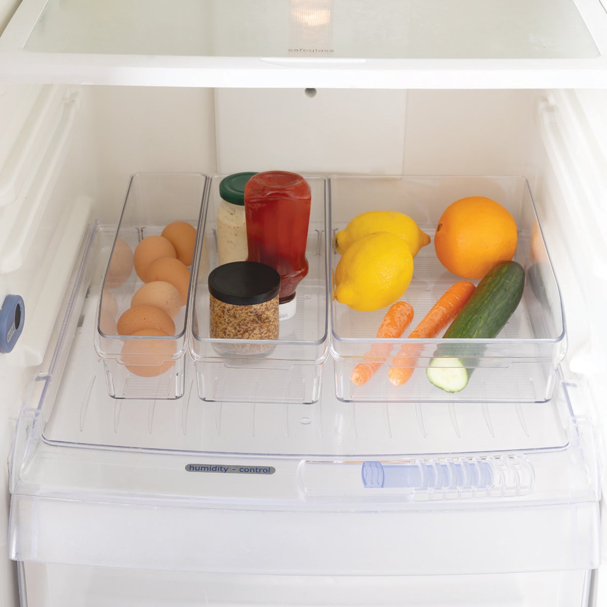 Zestaw 3 organizerów Smart Fridge do lodówki transparentny - 2