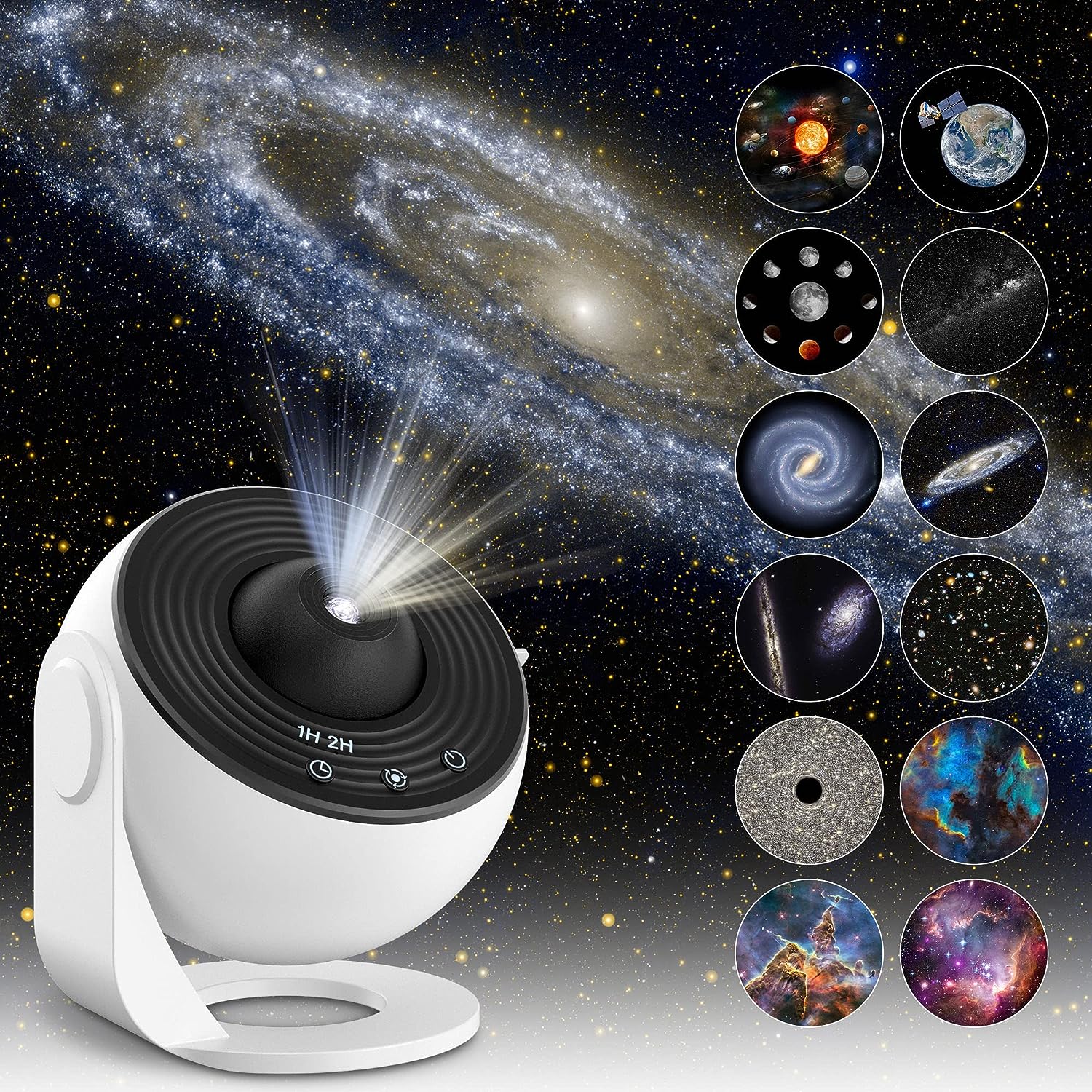 Lampada Proiettore Galassia Astronauta Con Nebulose E Stelle LED, Luce Notturna Da Soffitto Con Timer, Regalo Per Bambini E Adulti