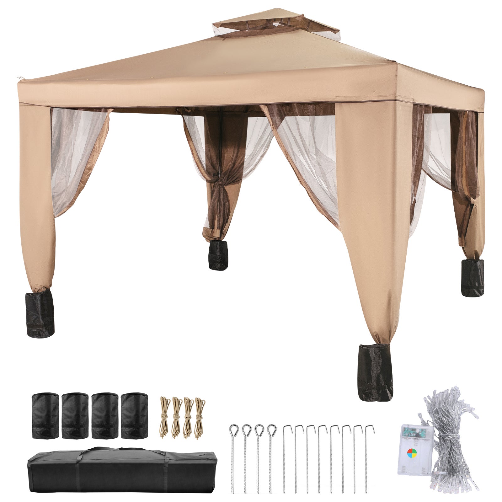 Gazebo da Patio Gazebo con zanzariera 10X10 Piedi 3M X 3M Gazebo per ...