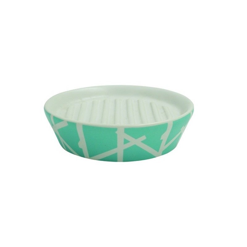 Porte savon en céramique rond - MSV - JAVA - Blanc - Bricolage