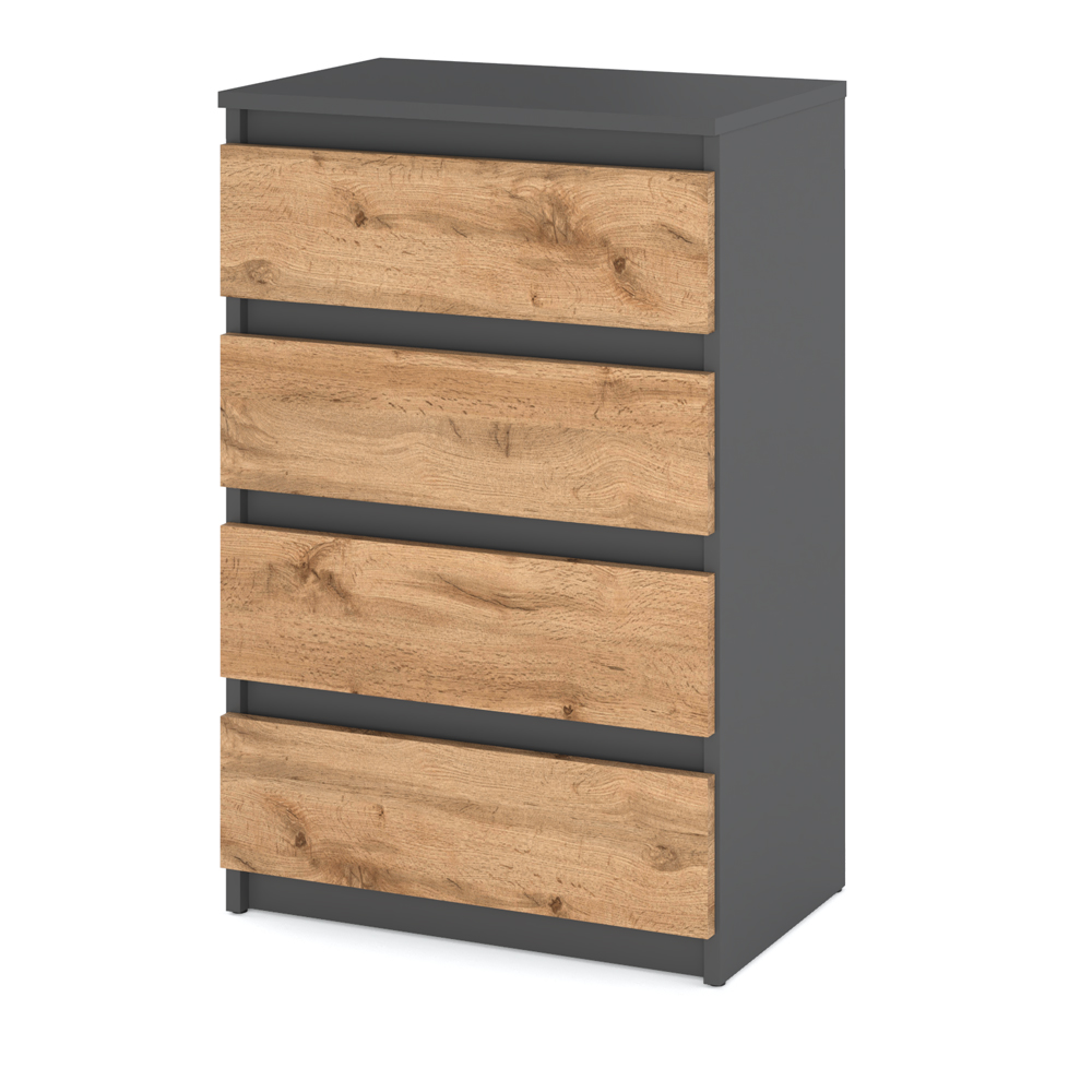 Komoda z szufladami loft 60cm hugo nowoczesna szafka rtv szary dąb wotan