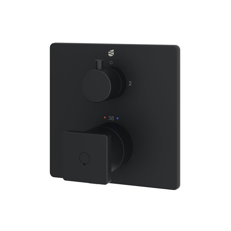 Bernstein LAVOA podtynkowa bateria termostatyczna czarna 2 odbiorniki wody