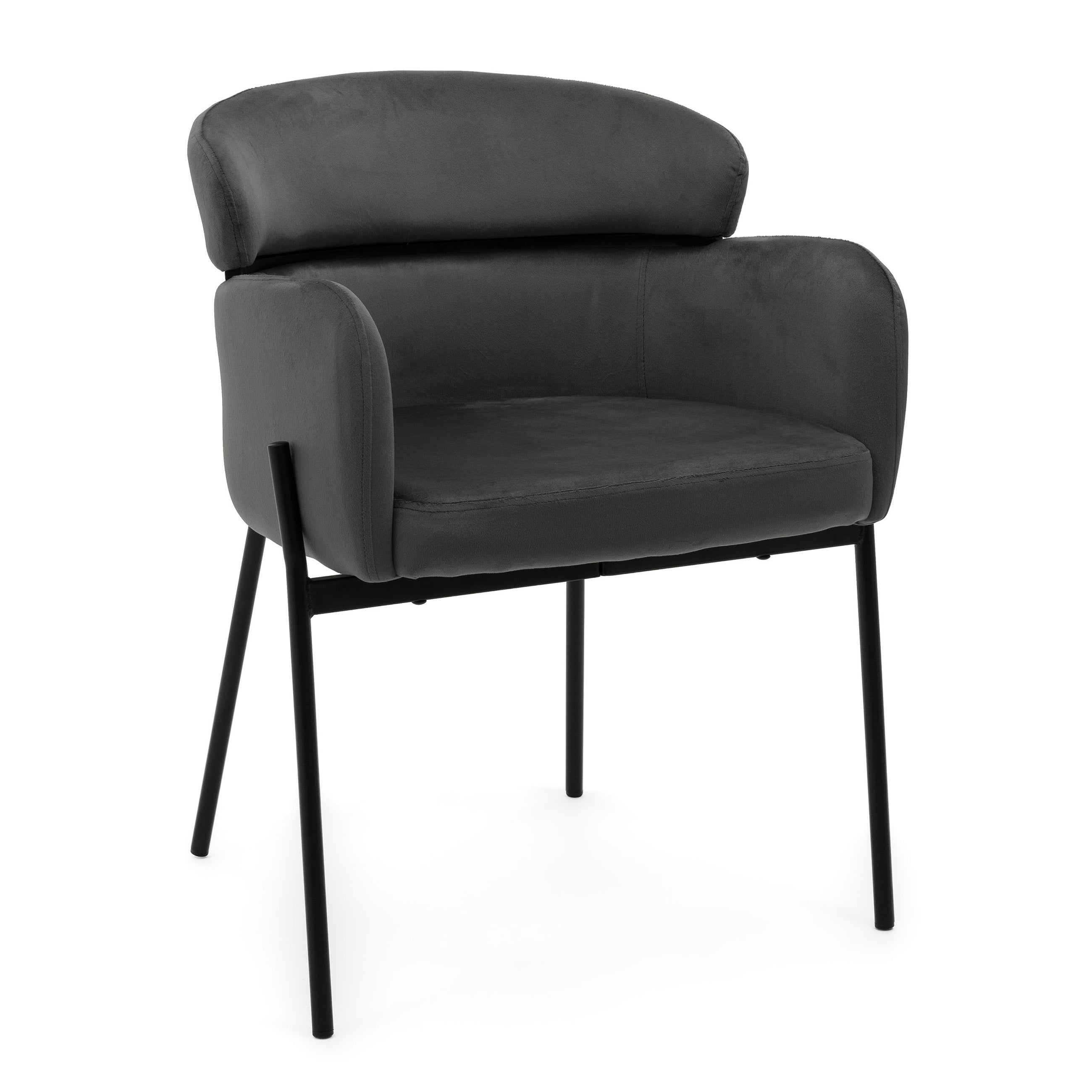 Krzesło tapicerowane welurowe do salonu jadalni BOLZANO szare