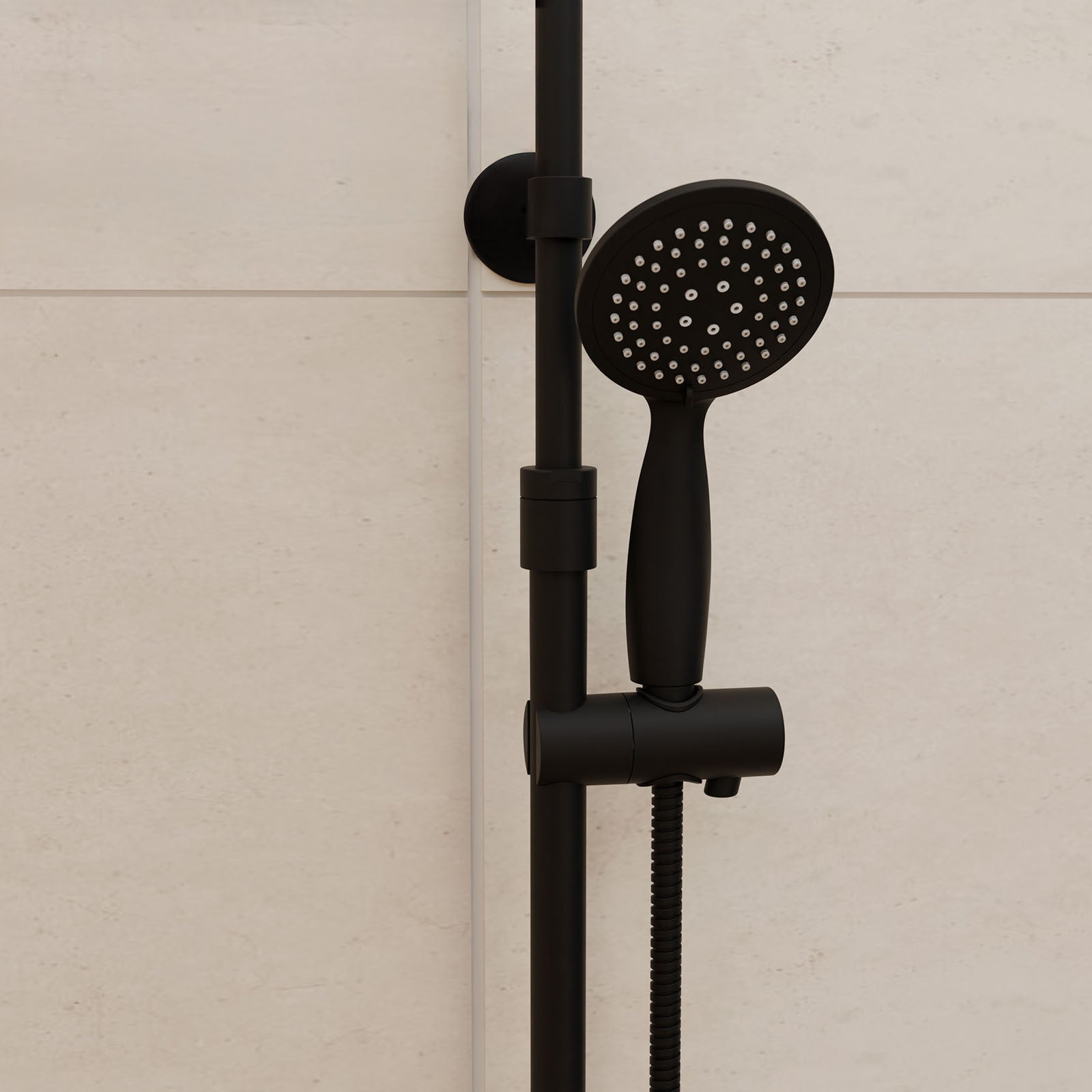 Columna de ducha Termostática Negro mate - 133x28x52 cm - MOLLY BLACK - 8