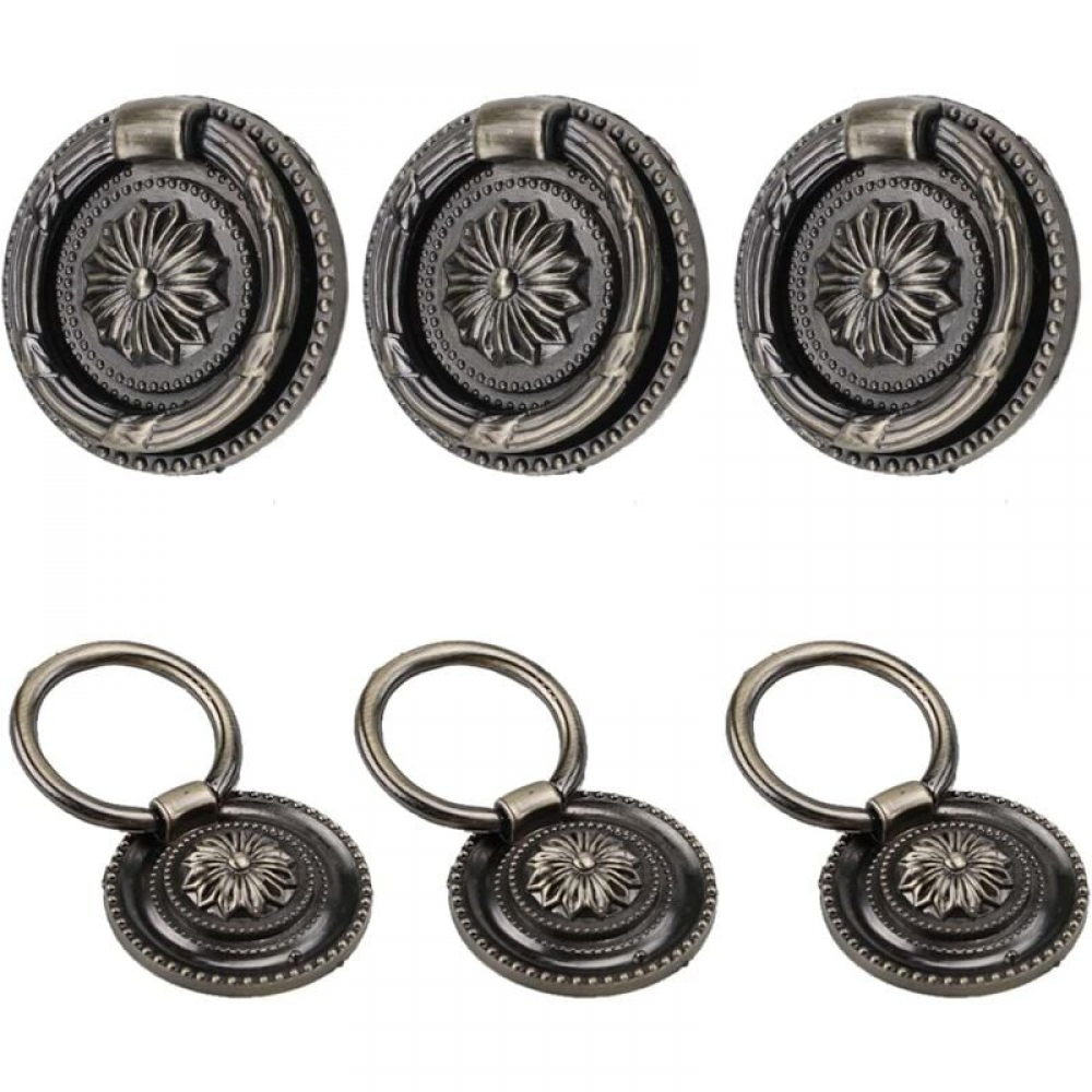 Uchwyty meblowe - do szuflad i szafek - stop cynku - 6 sztuk - 47 mm - brązowe