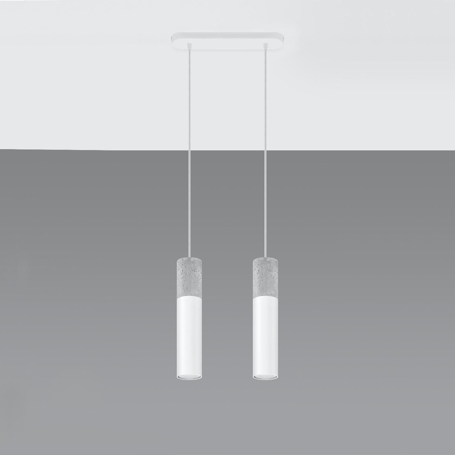 Lampa sufitowa wisząca Borgio czarno-szara 2xGU10x40W wym: 100 x 34 x 34 cm beton architektoniczny Sollux Lighting