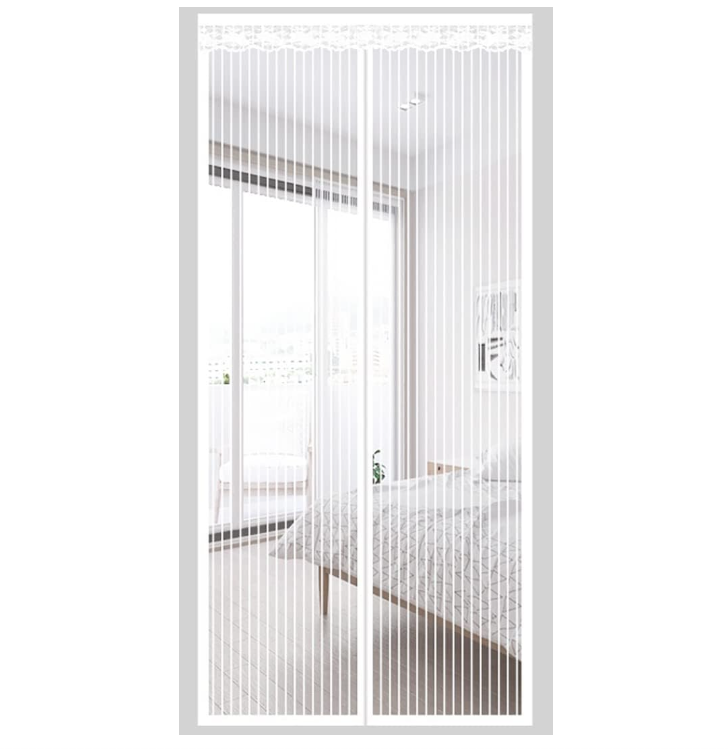 Zasłona magnetyczna przeciw komarom z magnetycznym zamknięciem, nie wymaga wiercenia, odpowiednia do drzwi balkonowych (Biały, 120 x 200 cm)