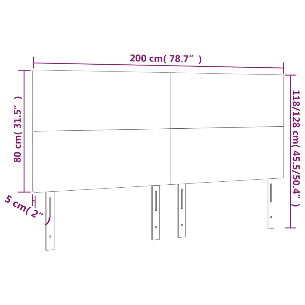 Maison Exclusive - Tête de lit à LED Gris 200x5x118/128 cm Similicuir - 6