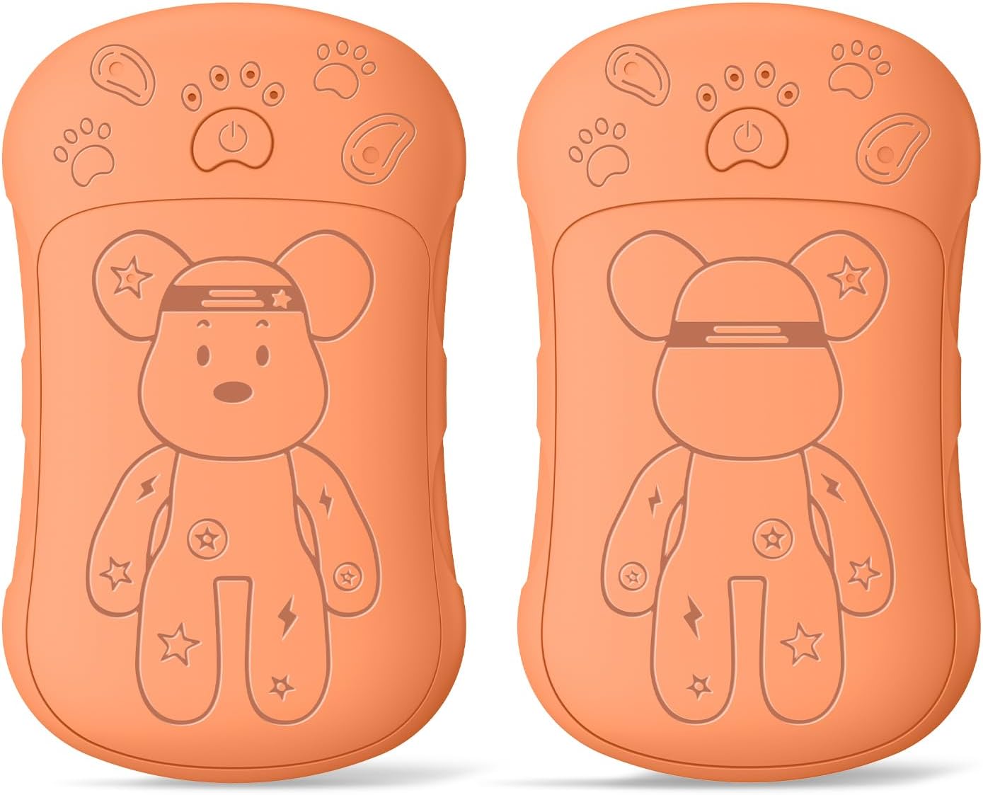 Ogrzewacze do rąk z akumulatorem (2 sztuki), elektryczny ogrzewacz do rąk 2 w 1, ogrzewanie dwustronne, odpowiedni dla mężczyzn i kobiet, kolor pomar