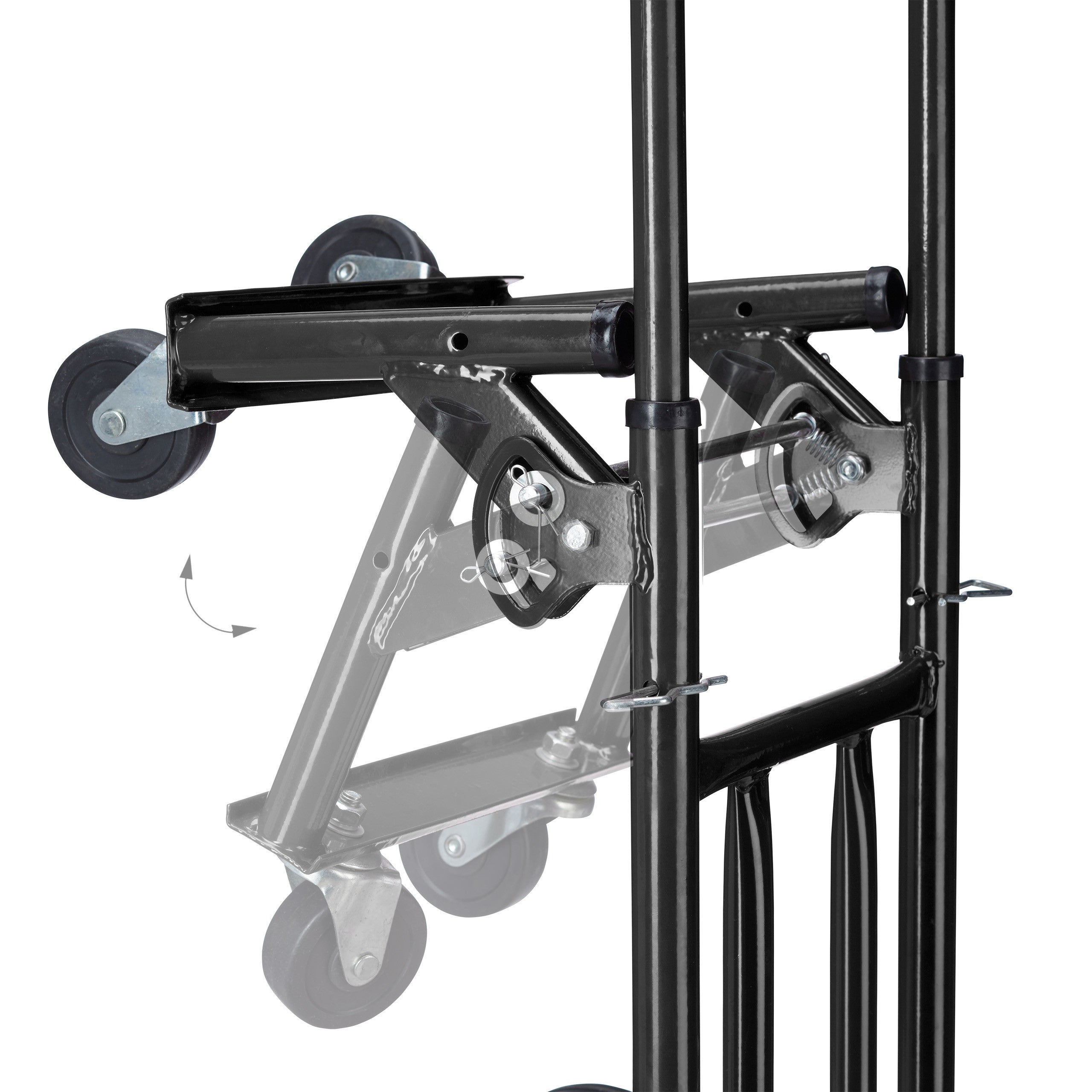 Diable pour escaliers, chariot de transport, porte-charge pliable, jusqu'à 50/150 kg, roue en caoutchou, noir, Relaxdays - 7