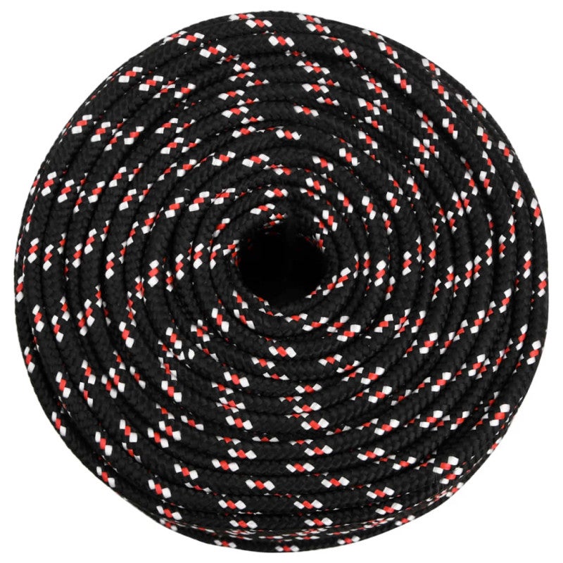 Corde De Bateau Polypropylène 6 Mm – Noir, 250 M, Résistance 240 Kg