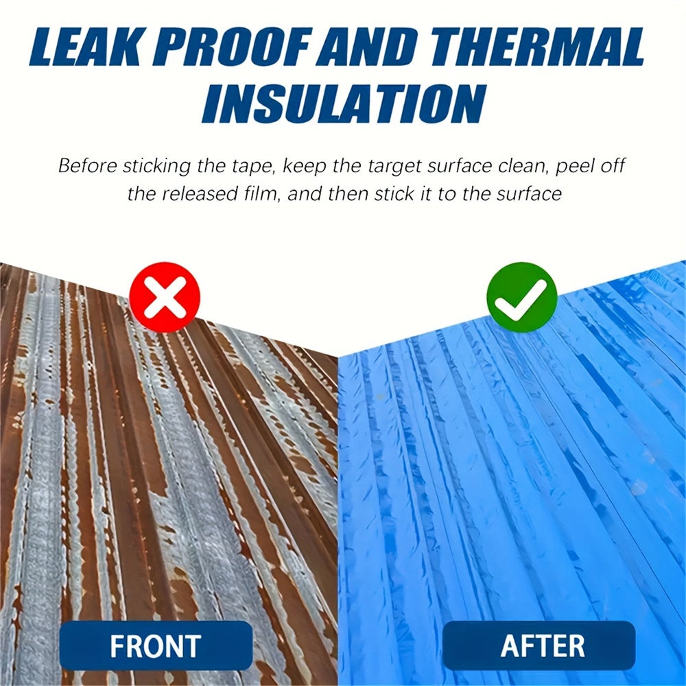 KAKET Membrane d'étanchéité auto-adhésive,toiture isolée,membrane d'étanchéité auto-adhésive pour tôles d'acier ondulées,réparation de toiture.10cmx5m - 4