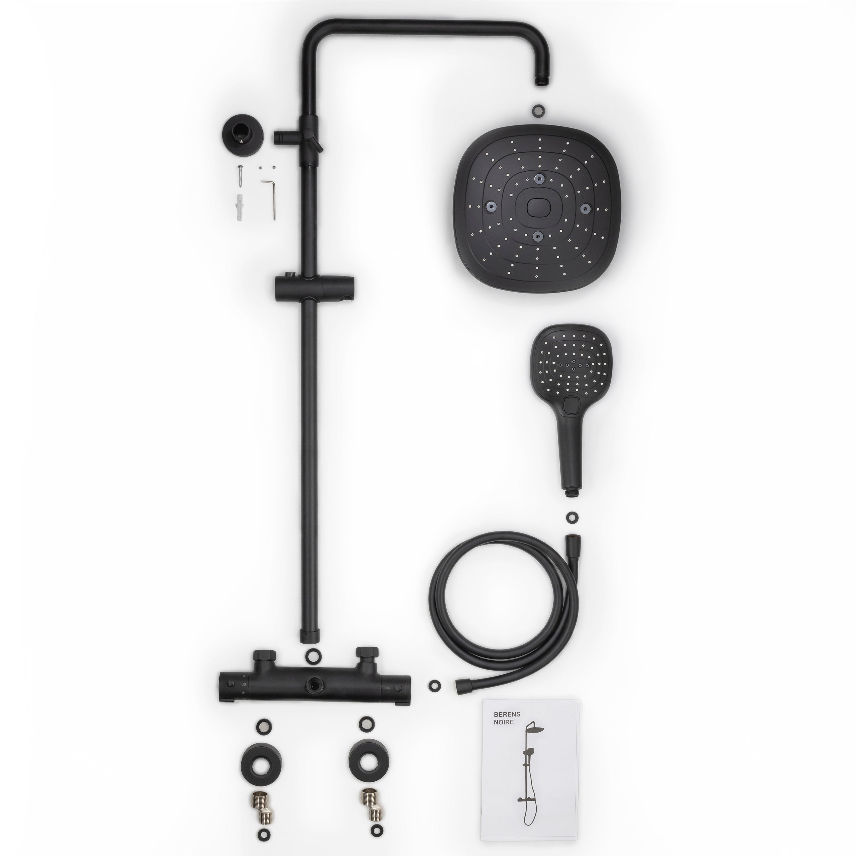 Coluna de chuveiro preta com misturador termostático BERENS By Eurosanit - 5