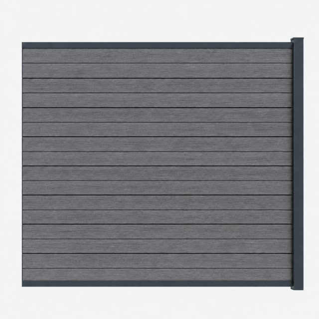 Kit complet extension clôture composite coextrudé 1,50 L x 1,80 H (4 coloris) - Charbon, 180cm, 150cm