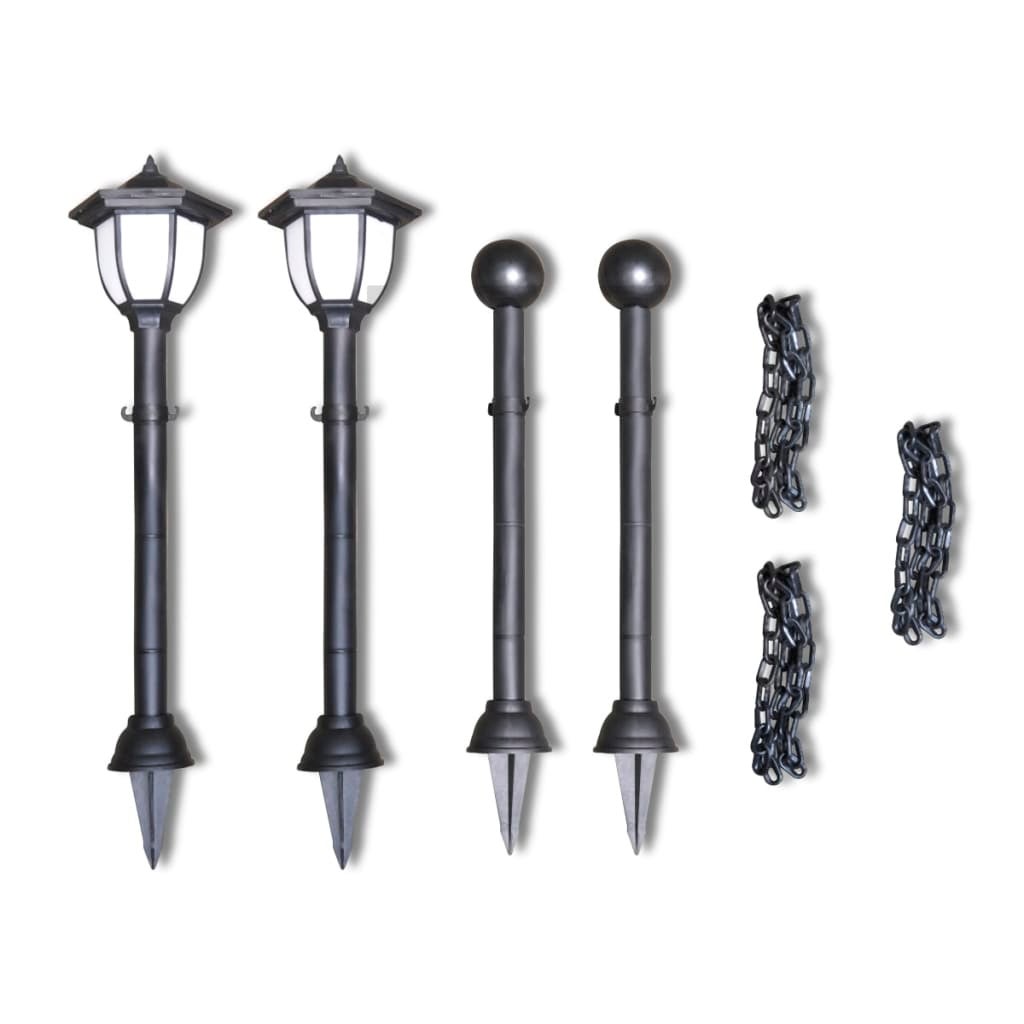 Cerca de arame com duas luzes solares LED e duas estacas - COMFORTXL - 3