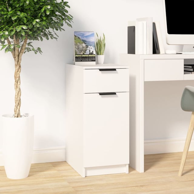 vidaXL Armario de escritorio madera contrachapada blanco 33,5x50x75 cm