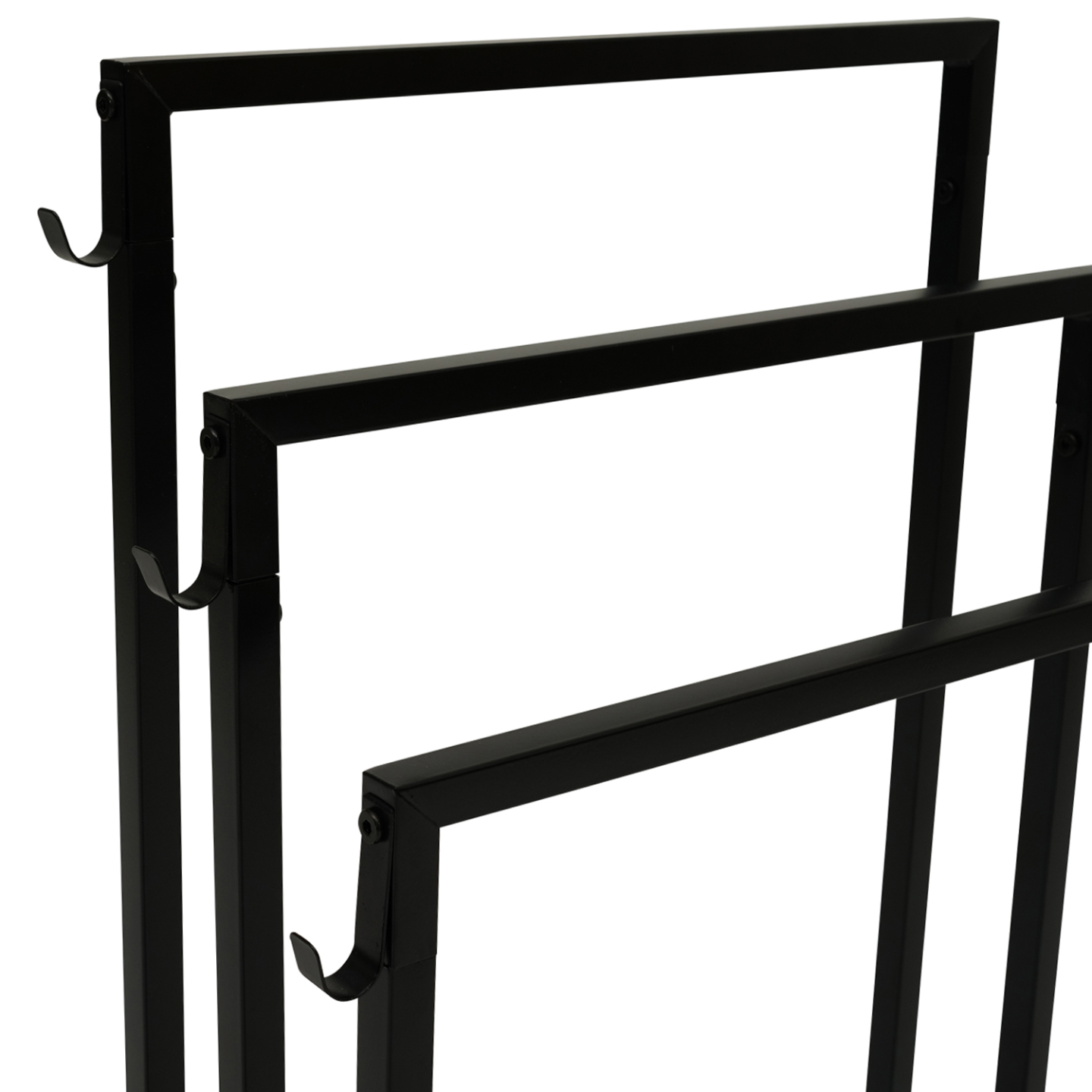 Porte-serviettes sur pied 3 niveaux DALLAS métal noir design industriel - 5