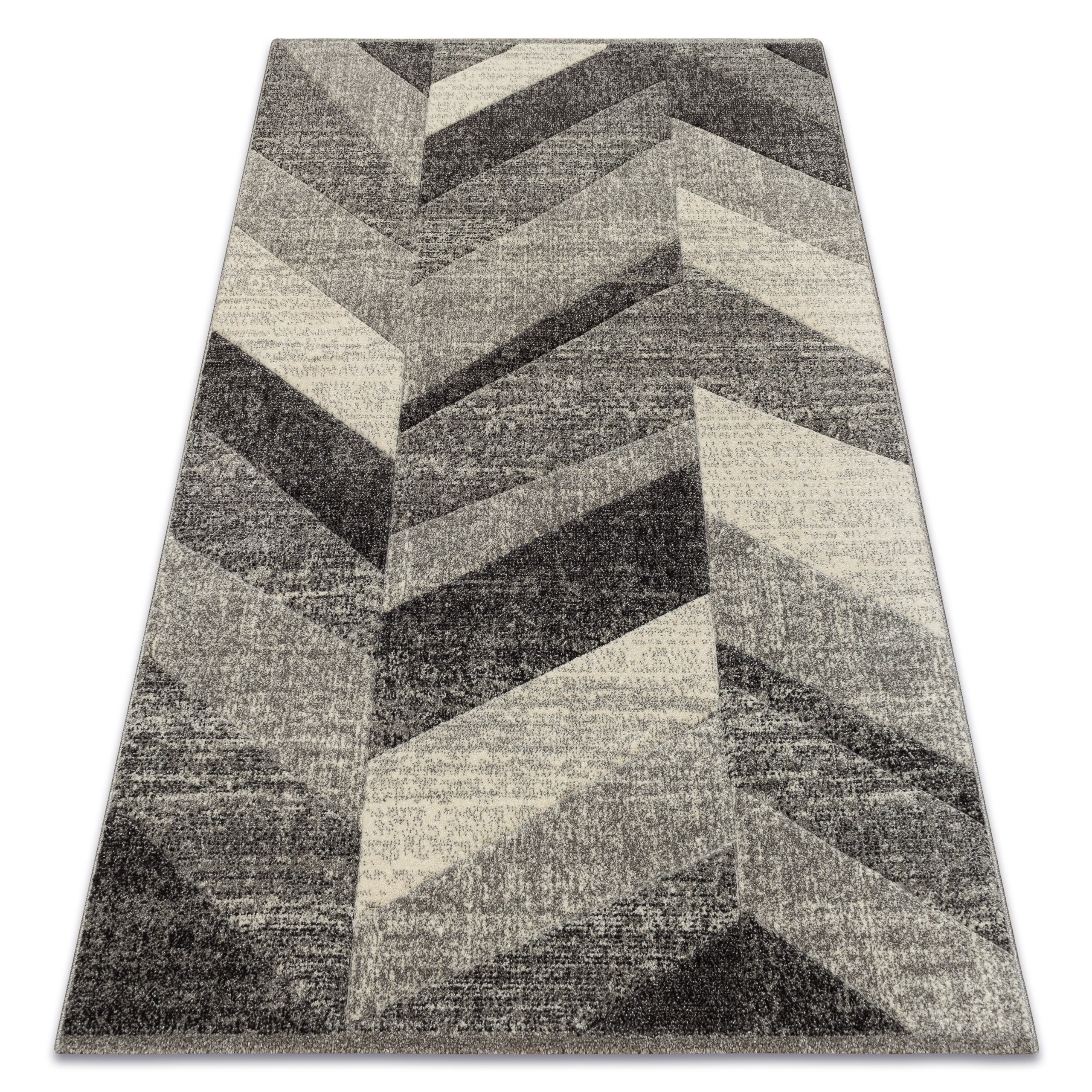 Alfombra feel 5673/16811 diseño espiga gris/antracita/crema 80x150 cm