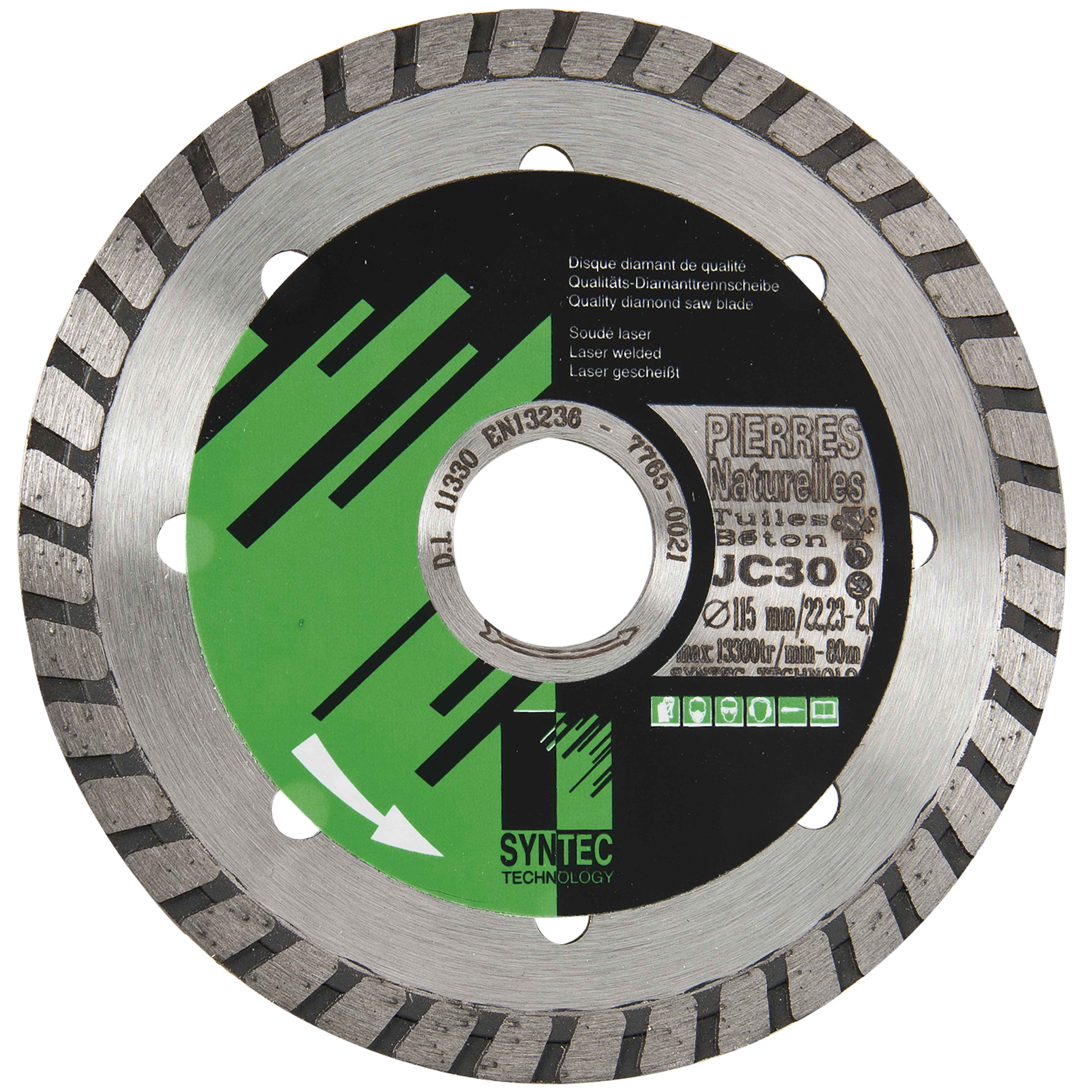 Disque diamant turbo SYNTEC TECHNOLOGY 115 mm alésage 2223 mm pour ...