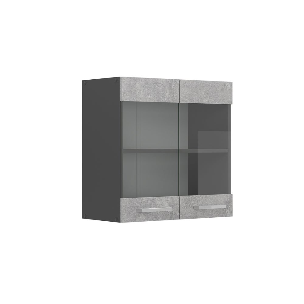 Vicco Szklana szafka kuchenna R-Line, Beton, 60 cm