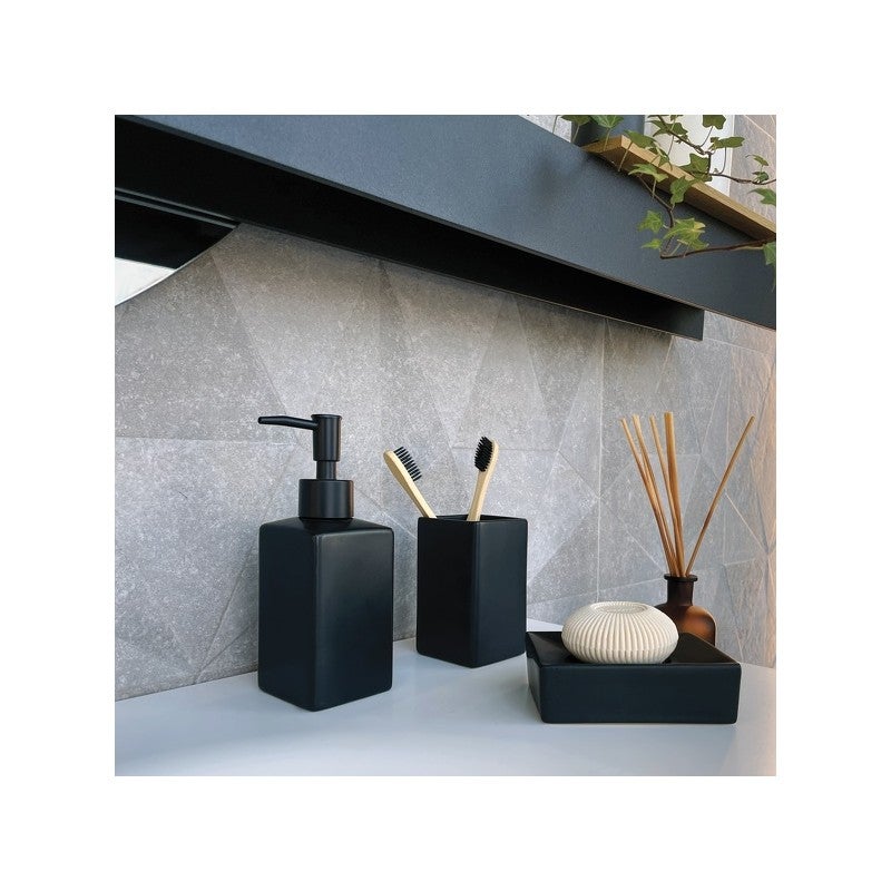 Gobelet Céramique QUADRO matT Noir mat Spirella - 2