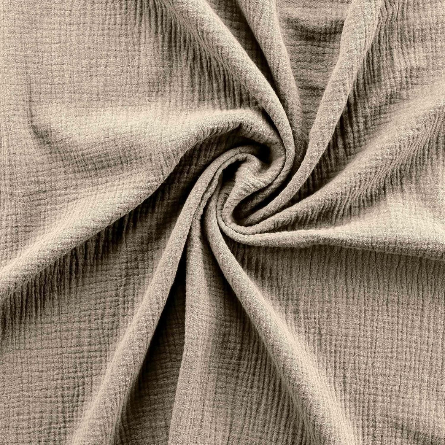 Parure de lit 240 x 220 cm en gaze de coton + 2 taies - Angelia Sable - 3