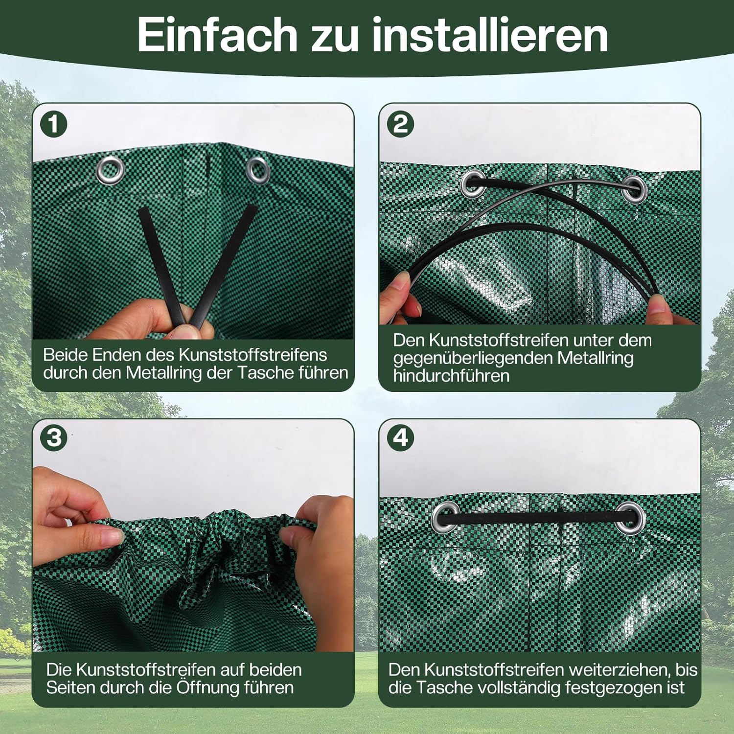 Sac Jardin Déchets Verts Résistant, 2 x 500 l, Pliables et Réutilisables, en Polypropylène Robuste (PP) - 6
