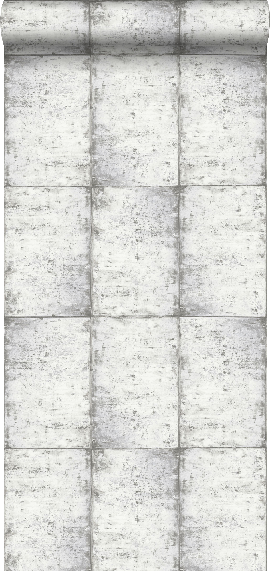 Papel pintado láminas de zinc gris claro cálido - 53 cm x 10,05 m - estahome