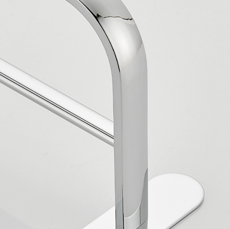 Podwójny wieszak na ręczniki, 40 cm, SUS304, ścienny, do łazienki, polerowana stal nierdzewna, 2 drążki, ścienny wieszak na ręczniki - 3