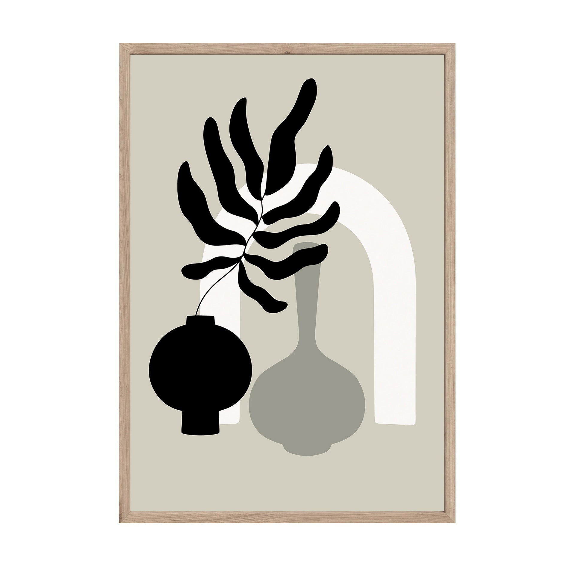 STYLER Poster înrămat Vaze 50 x 70 cm, decor modern de perete pentru living, dormitor, hol și birou pentru interior